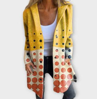 Womens New Christmas Abstract Print Casual Jacket