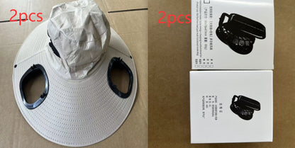 Men's Sun Shading Large Eave Sun Shading Solar Fan Cap